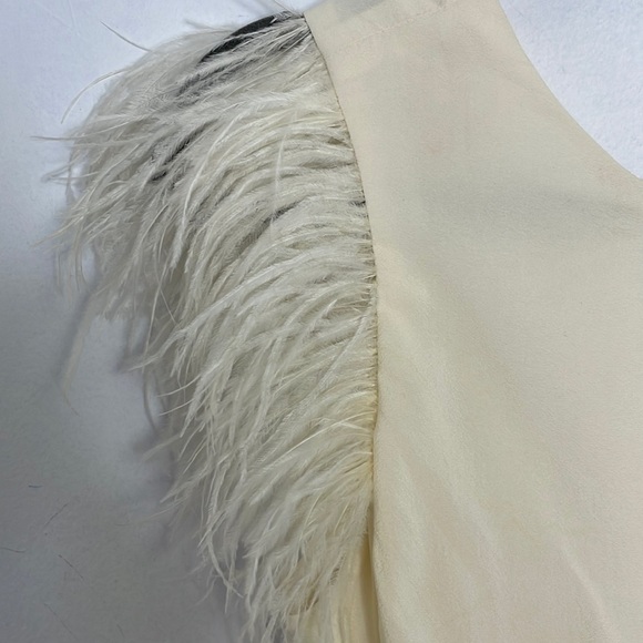 Twelfth street by Cynthia Vincent silk feather cream tank top - Picture 4 of 13